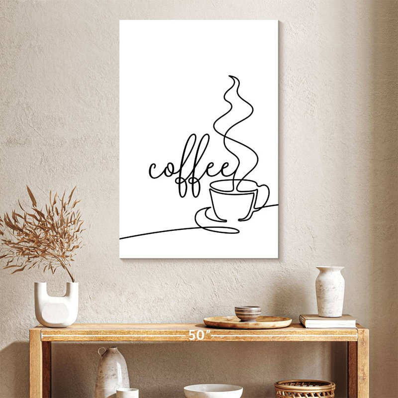 Coffee Cup Typography, 39" H x 26" W