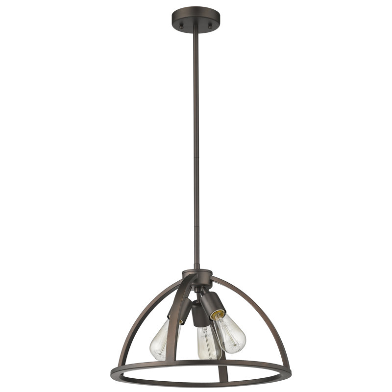 Luminaire suspendu unique en forme de dôme à 3 lumières Redner
