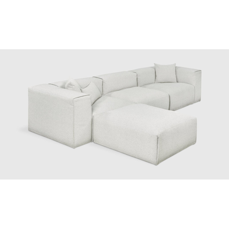 Nest Modular 4-PC Sectional, Fog Boucle