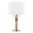 Trophy 27" Glam Table Lamp In Gold Metal And White Linen Shade By 
