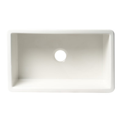 Évier de cuisine encastré / encastré en argile réfractaire blanche 30 po x 18 po ALFI brand ABF3018UD-W