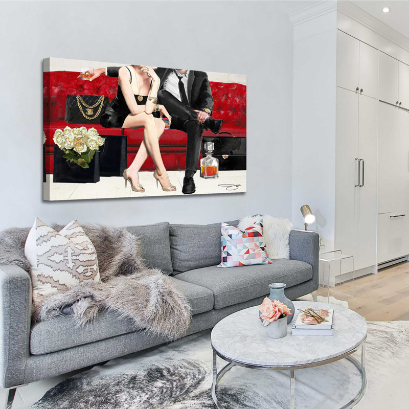 «Cocktail Hour» par By Jodi - impression, H 24 po x l 40 po x P 1,5 po, Toile tendue