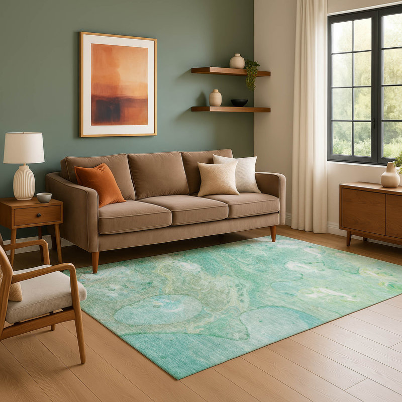 Premium Machine Washable Ralston AMF1941 Abstract Rug, Rectangle 3' x 5'