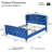 Elowen Glam Velvet Upholstered Sleigh Bed With Wingback Headboard & Scroll Footboard-120419244-120419247