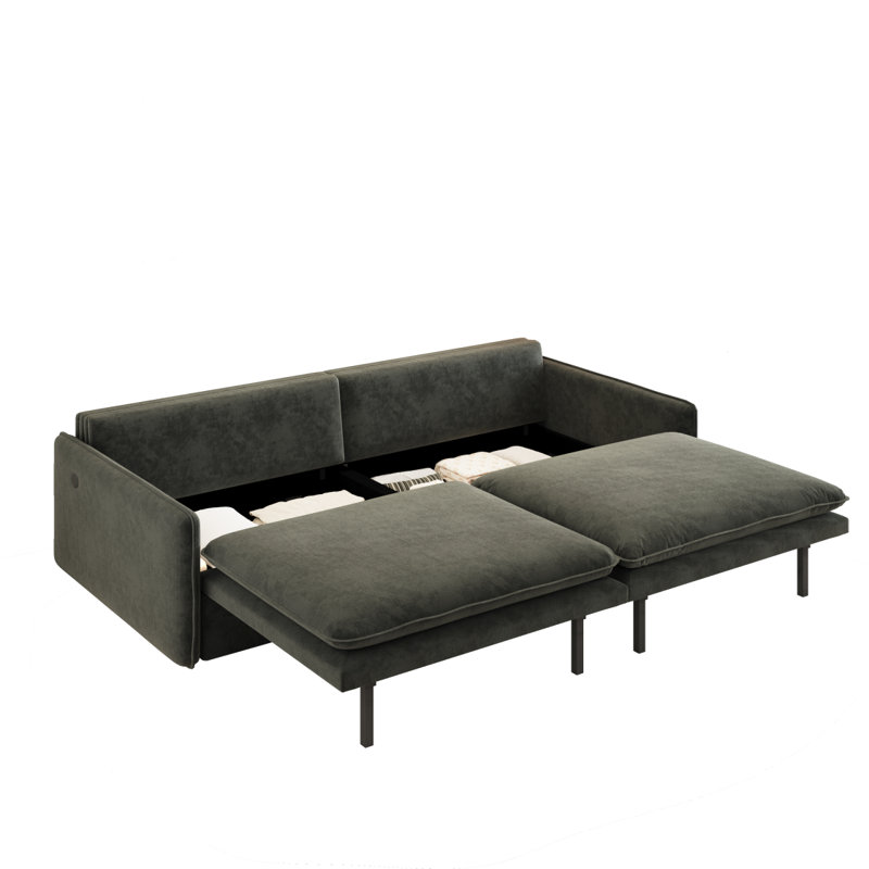 81'' Upholstered Sleeper Sofa, Dark Gray