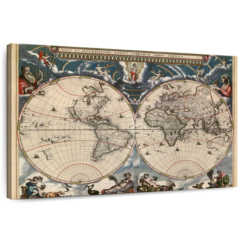Aliaz Nova et Accuratissima Totius Terrarum Or bis Tabula, H 8 po x l 12 po