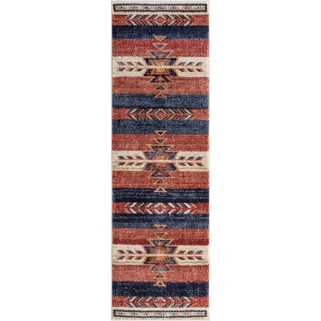 Crimson Southwestern Medallion Tribal Pattern Area Rug Union Rustic Rug 