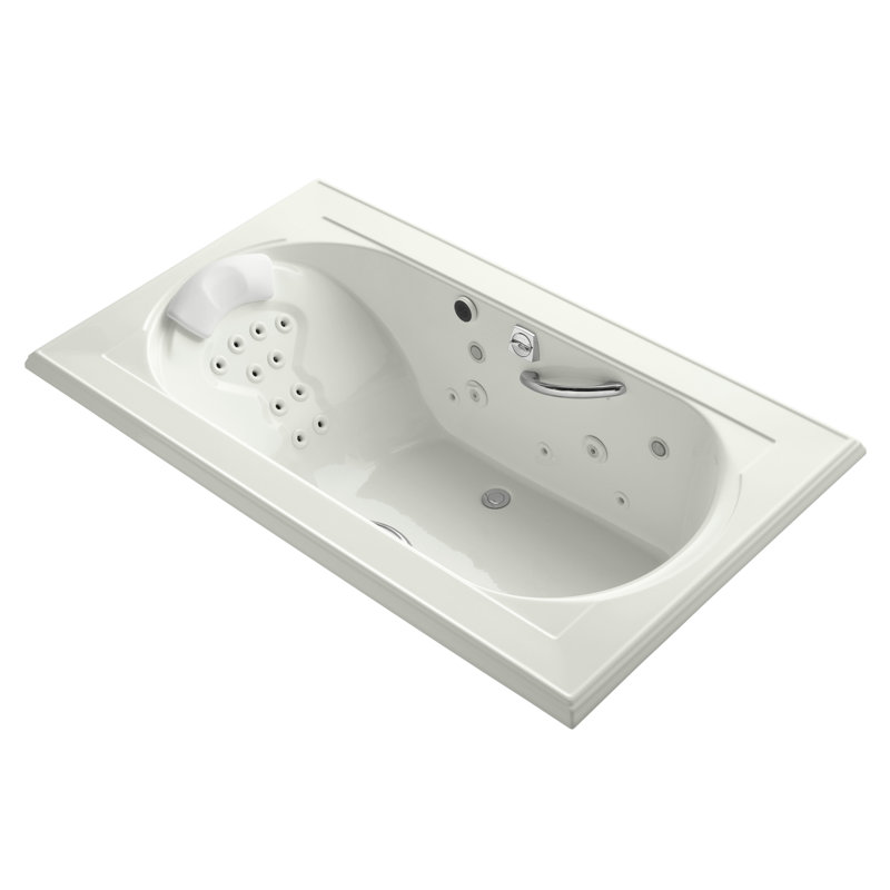 Memoirs 72" x 42" Drop In Combination Bathtub with Faucet, Light, Heater Included, Dune