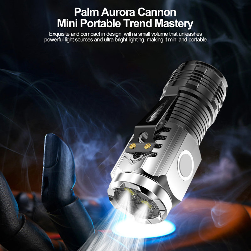 Veilleuse de nuit Lampe de poche à DEL avec mini-lampe à bascule portative 20 W, puissance intégrée dans la pile au Lithium, indice de résistance à l'eau IPX6, métal