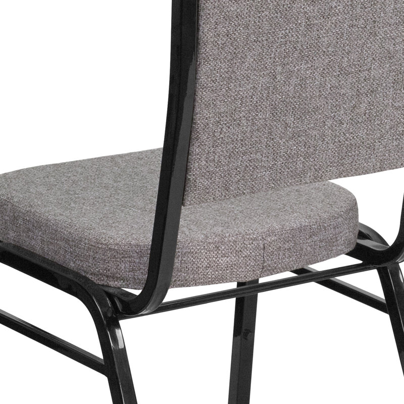 Chaise de banquet empilable Oliverson, Cadre noir, Tissu gris, 4