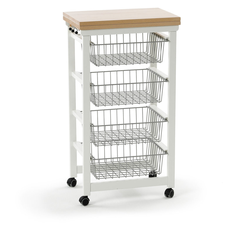 Millwright Solid Wood Kitchen Cart, White
