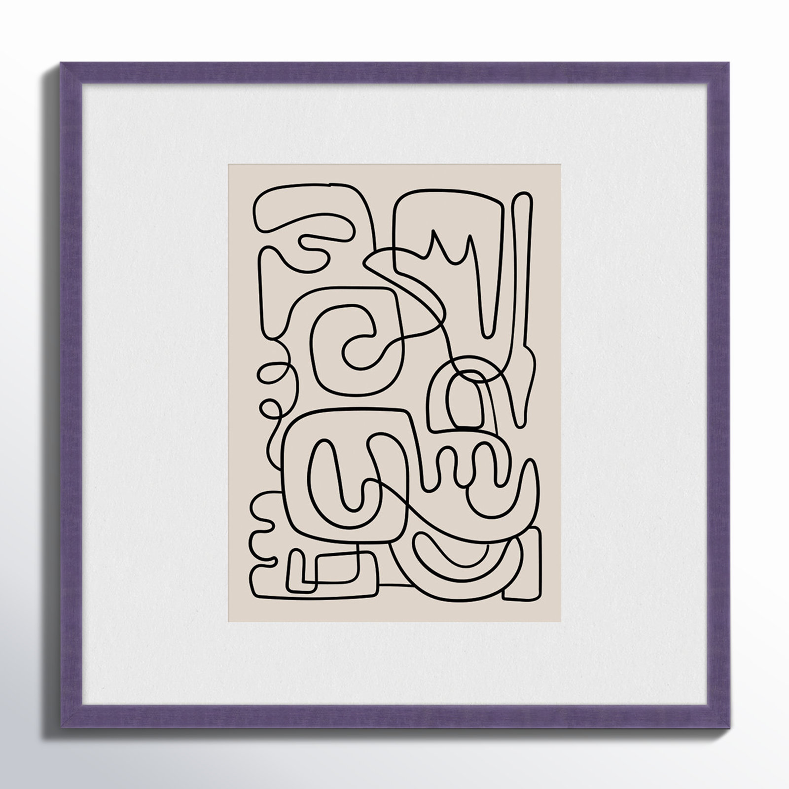 Linnson Wood Picture Frame with Mat, Purple, 8" x 10", 16" x 20"