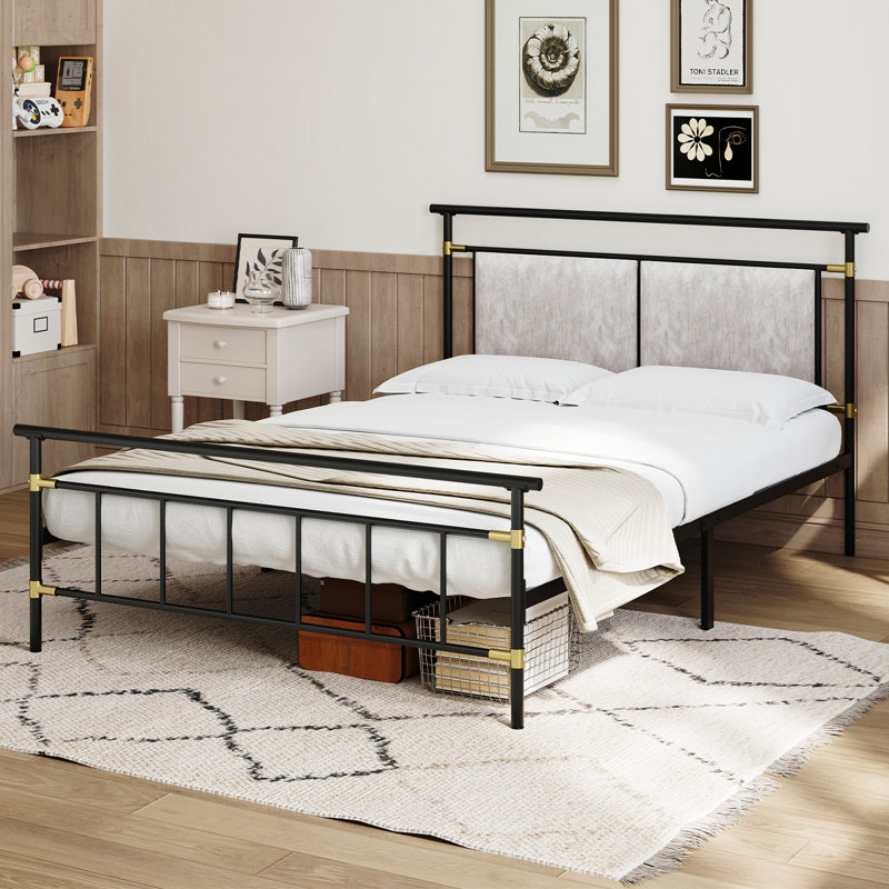 Metal 38.7" Bed Frame with Headboard, Full
