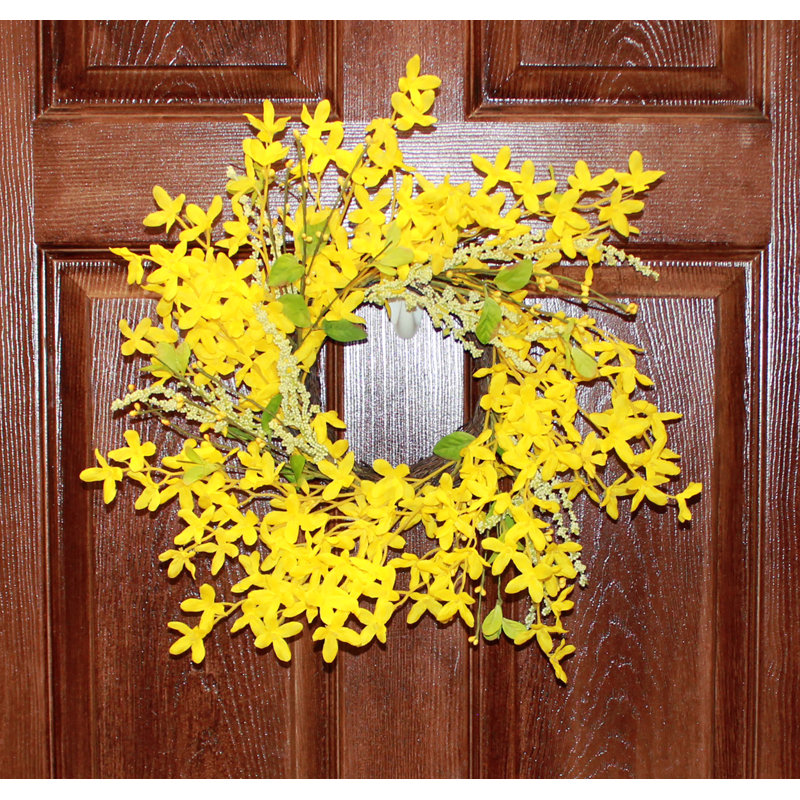 20" Artificial Forsythia Wreath