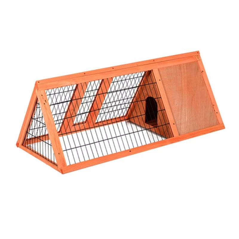 Poulailler en bois avec couloir, poulailler portatif avec 2 portes, poulaillers en bois à structure en A avec fil de ventilation, caille, cachette pour petits animaux, rouge