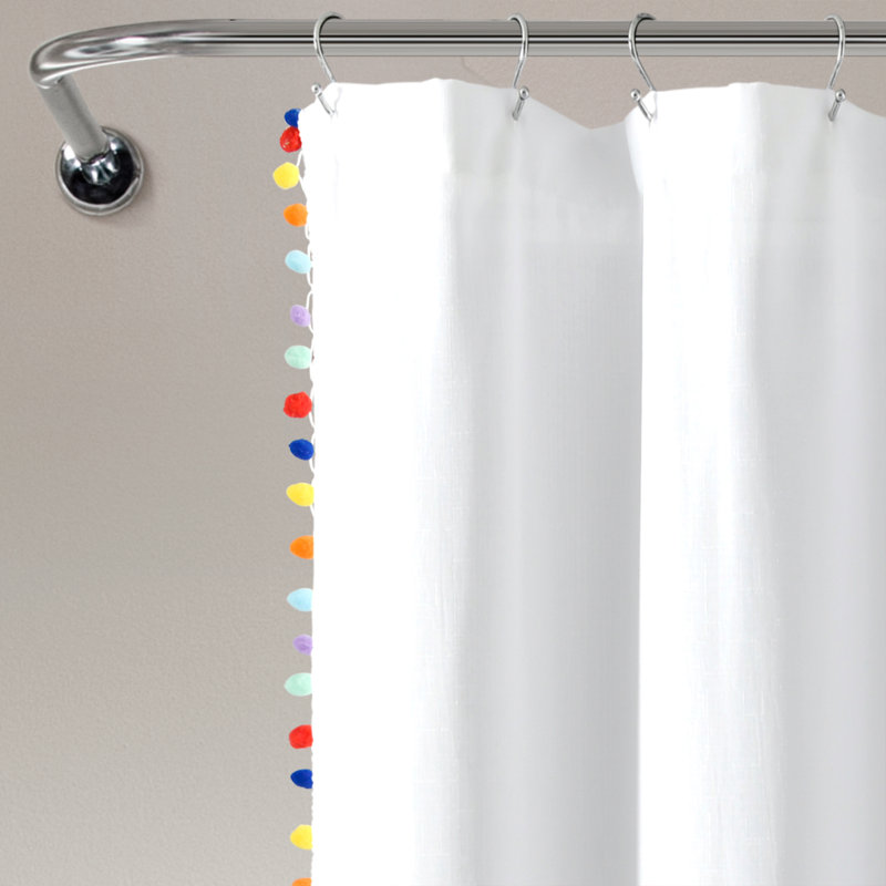 Rideau de douche simple Pom Pom, Multi