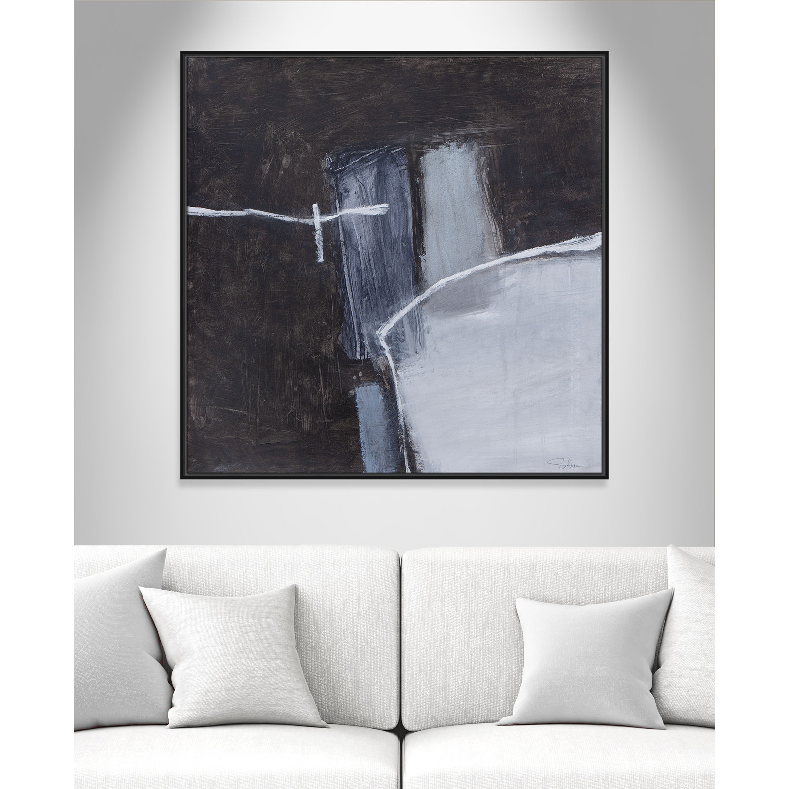 Graphite Gemstones Collection "Graphite Gemstones I" Print, Black, 41.5" H x 41.5" W