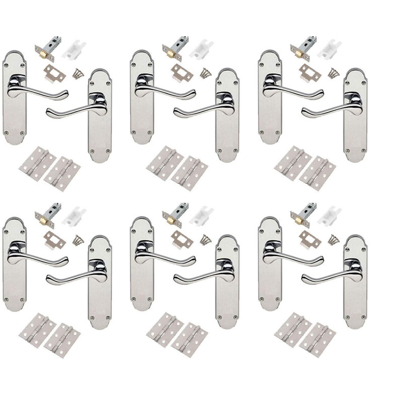 Golden Grace 6 Sets Epsom Design Victorian Scroll Door Handle