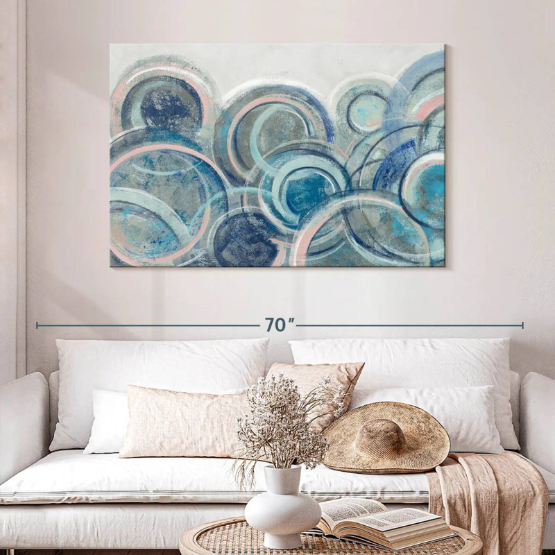 Avery Variation Blue Grey Pink, 32" H x 48" W