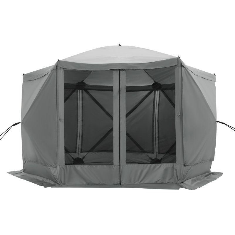 12x12ft Pop up Gazebo Screen House Tent with Sidewalls, Grey