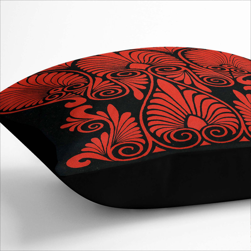 Ikat Square Throw Cushion, 40cm H x 40cm W x 15cm D, Black