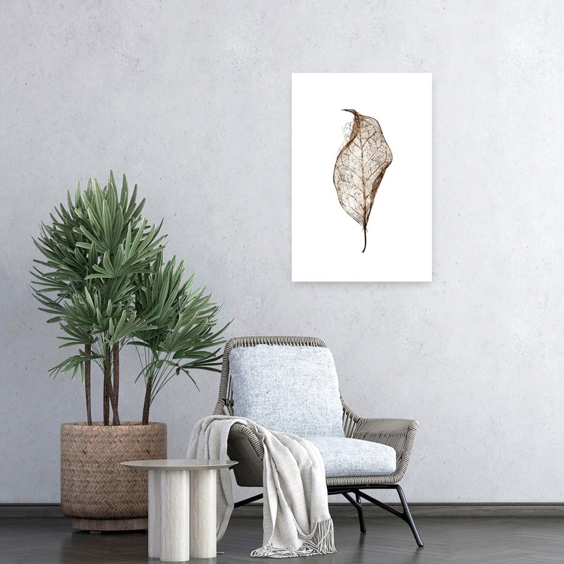 Feuille abstraite, paysage contemporain, art naturel, H 24 po x l 16 po