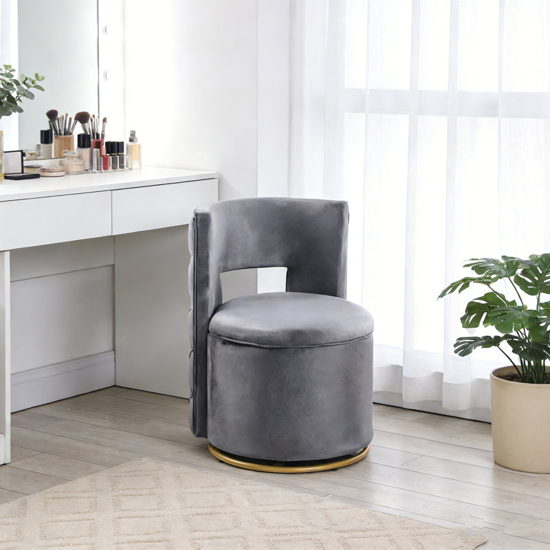 Fauteuil demi-tonneau pivotant avec rangement, Gris