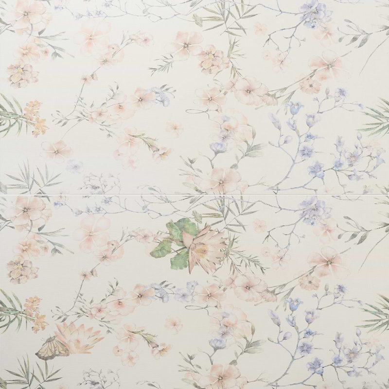 Wakana 24x48 Artisan Decor Matte Porcelain Tile, Spring White