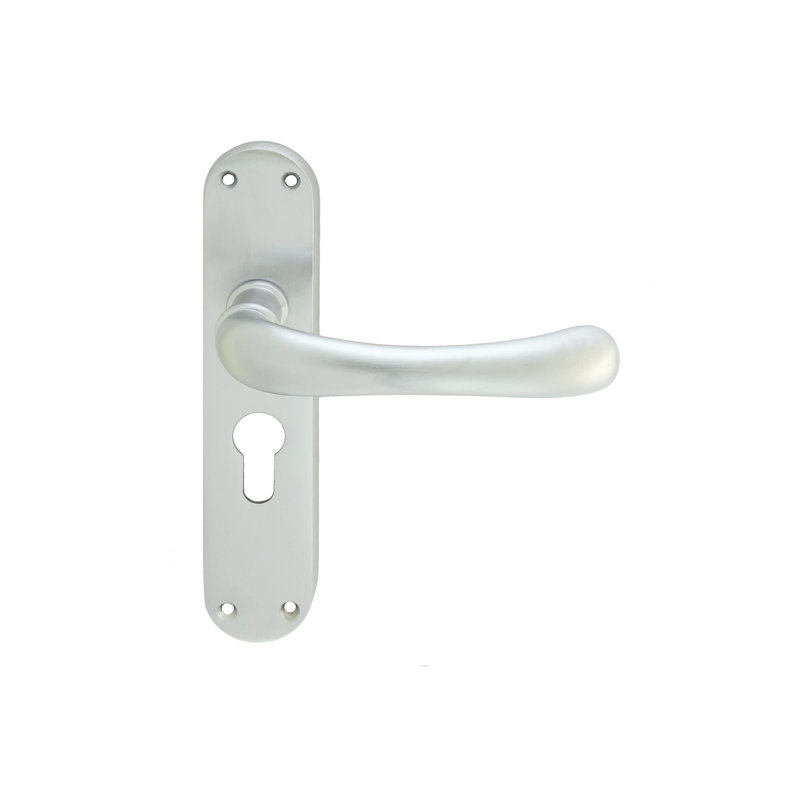 Ibra Lock Door Handle, Satin Chrome
