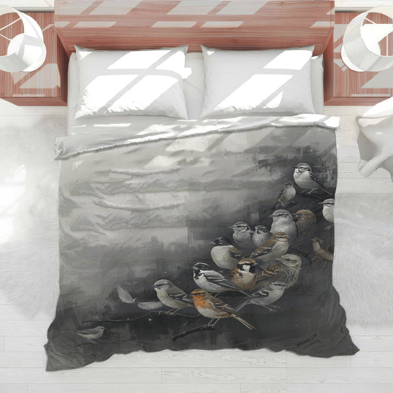 Group Of Small Birds Comforter, Queen