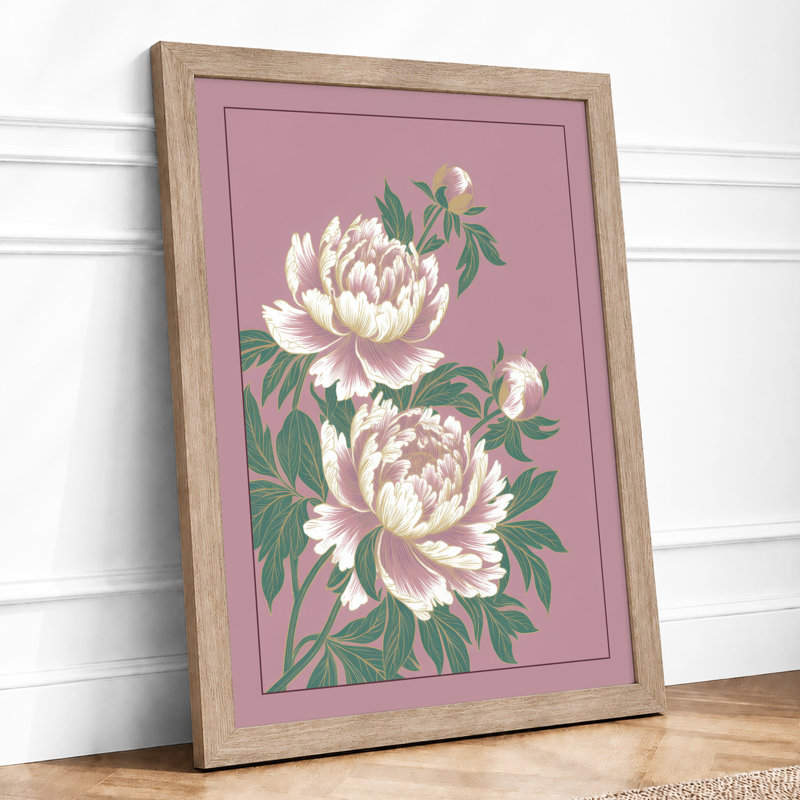 Peony Study Botanical - Print, Oak, A3 - 42.0 x 29.7 cm