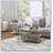 Coffee Tables Set of 2, 2-Rier Rectangle and Round Coffee Table with Storage Shelves