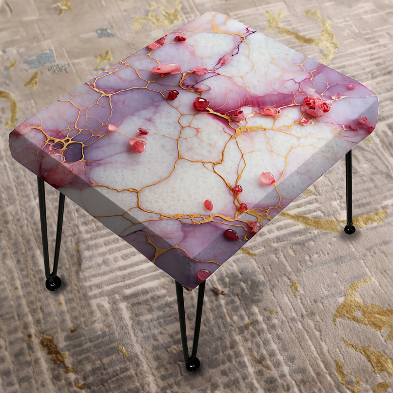 Motif fantaisie en marbre - Repose-pieds rectangulaire en marbre