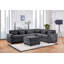 Canapé modulaire en chenille l 115 po Trevi avec dossier réglable, ports de charge, poches, capitonnage, repose-pieds avec rangement, coussins décoratifs