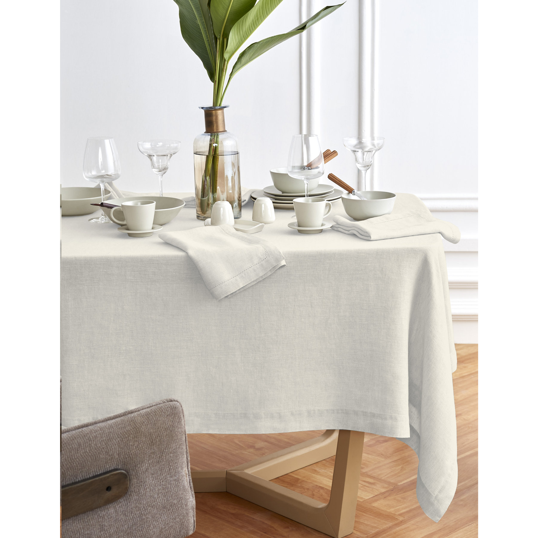 Solino Home Sonoma - 100% Pure Linen Rectangle Dining Tablecloth ...