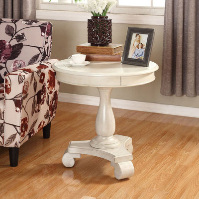 Table d'appoint ronde à piédestal en bois