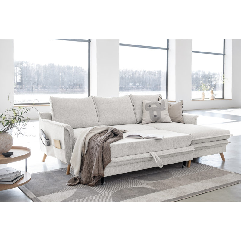 Charming Charlie Limited 4 Seater Sofa Bed, Beige, Right facing
