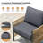 Outdoor Patio Furniture Set, 4 Piece Patio Conversation Sets with Coffee Table, HDPE Rope & Aluminum Armrests, Outdoor Conversation Sets with Thick Cushions for Deck, Backyard, Graphite Grey-492858388-494097790