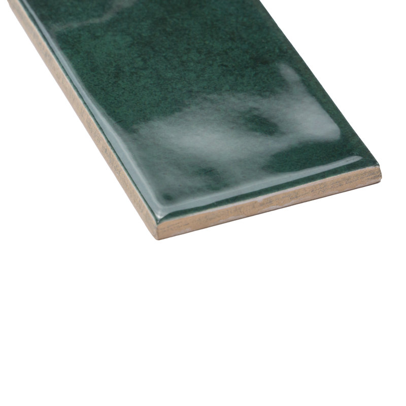 Melanie 3" x 12" Zellige Subway Wall Tiles, Emerald Green