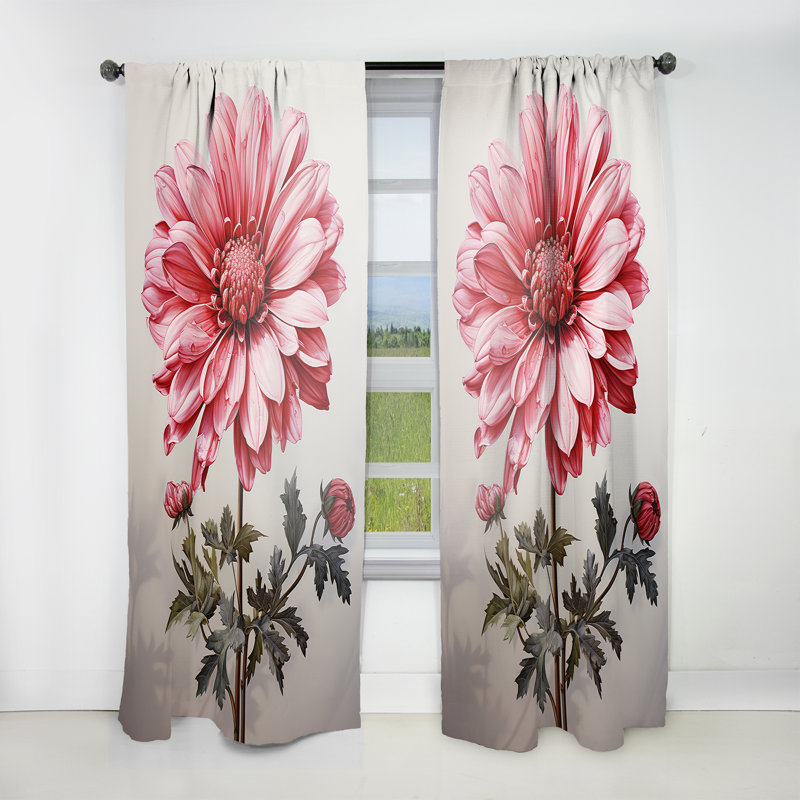 Flower Sublime Simplicity - Rideau fleur - Rideau floral obscurcissant - 1 panneau, L 52 po x L 108 po