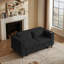 Canapé en chenille noir avec table d'appoint et port USB-1496059448