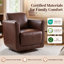 33" Wide Genuine Leather 360°Swivel Barrel Chair With Solid Wood Frame, No Assembly Required (Set of 2)-1427349599