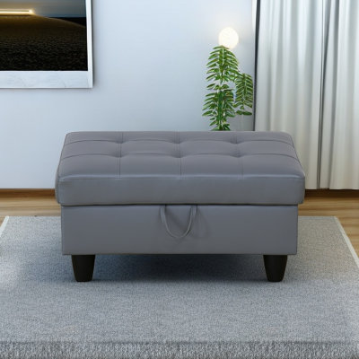 35" Wide Tufted Rectangle Standard Ottoman with Storage by Ebern Designs