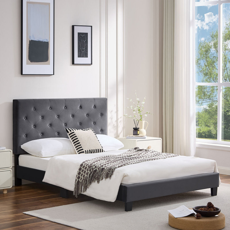 Solid Wood Bed, Grey, 147 x 200 cm