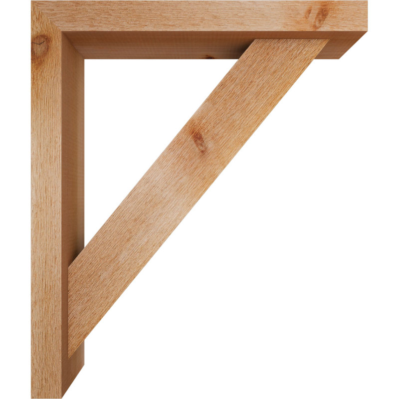Traditional Block Bracket w/ Offset Brace, 26 x 22, 4"W Western Red Cedar (Rough Sawn)