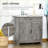Sideboards Farmhouse Barn Door Style 32” Gray Wash Buffet Cabinet with Storage | MDF | Particleboard