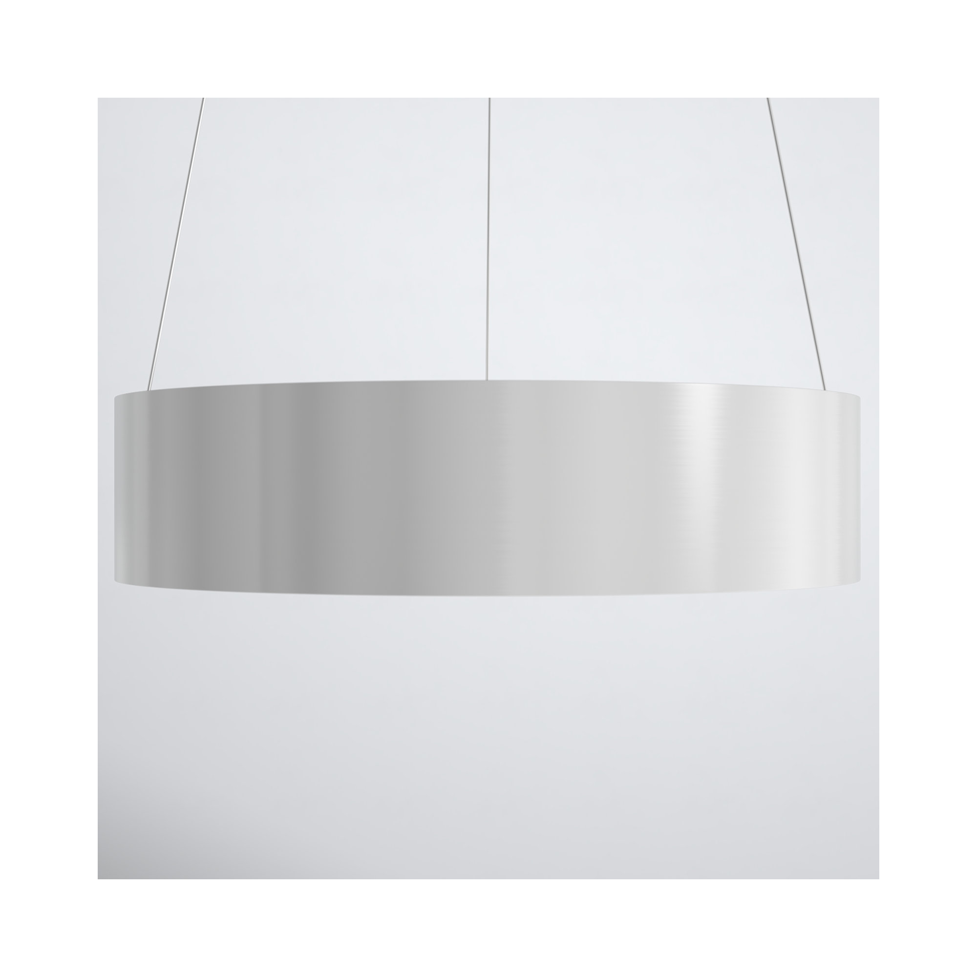 Romain Single Light Acrylic Dimmable LED Pendant, Brushed Aluminum, 4" H x 18" W x 18" D