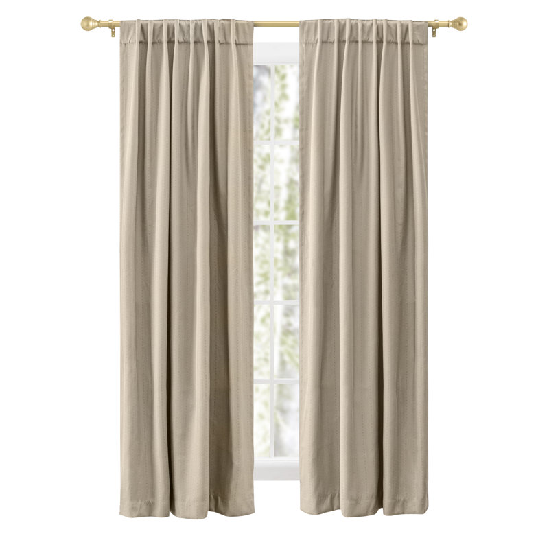 Cedarpoint Elegant Striped Design Rod Pocket Room Darkening Curtain Panel, Natural, 54" W x 72" L