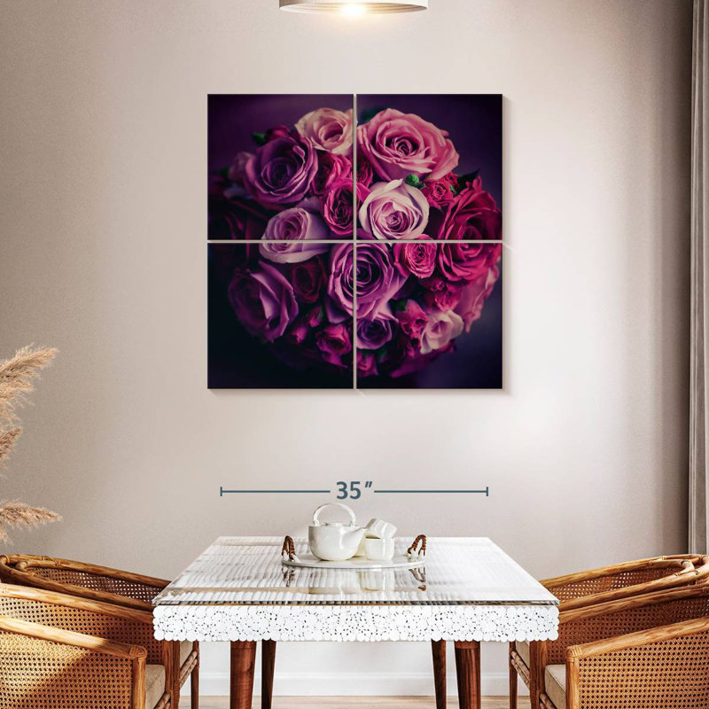 Bouquet de mariage Hardie roses roses, H 38 po x l 38 po