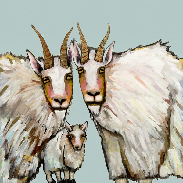 GreenBox Art 'Mountain Goat Family Portrait' - Wrapped Canvas Print ...